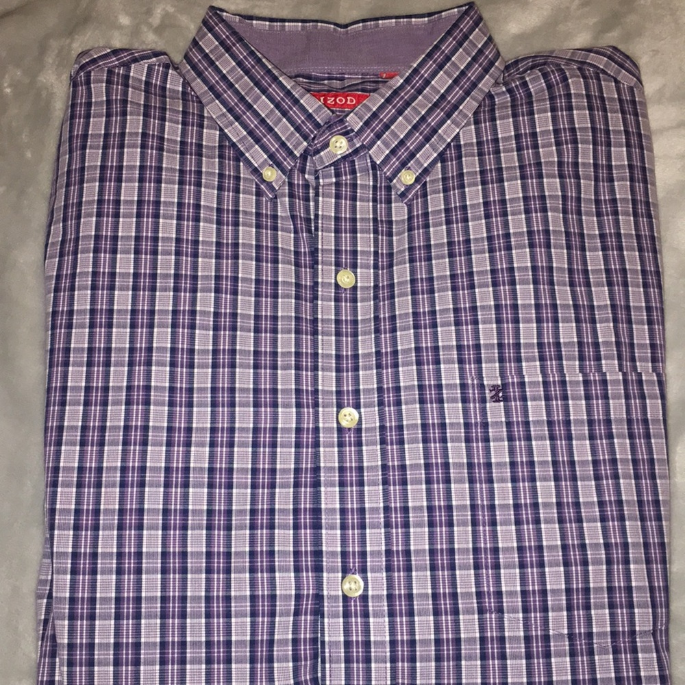 IZOD Button up casual dress shirt purple XL